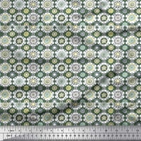 Soimoi Green Silk tkanina cvjetna damaska ​​ispis tkanina od dvorišta široka