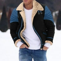 Muška jakna plus veličina Flimsy kaput rever ovratnik dugih rukava podstavljena koža vintage zgušnjava
