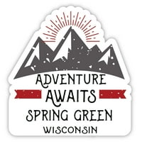 Proljetni zeleni Wisconsin Suvenir Vinil naljepnica za naljepnicu Avantura čeka dizajn