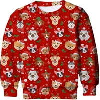 Djeca ružna božićna košulja duksera Smiješna 3D Xmas pulover Duks unutarnji runo veličine 4-16