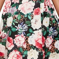 Ženska cvjetna v izrez kratki rukav slim mini haljina otisnuta casual cofy tunika Dress Elegantna dnevna