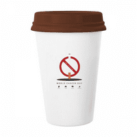Logo Svjetski dan raka Ne Gol za pušenje Kafa Pi za piće Kejtery CERAC kup poklopac