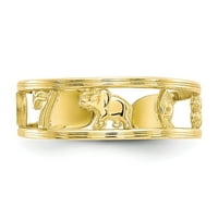 10k žuti zlatni prsten prsten sreća, veličine 6