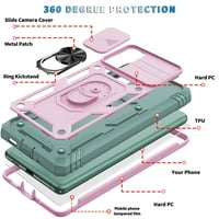 Dteck Samsung Galaxy S FE Case sa staklenim zaslonom zaštitnika, klizni fotoaparat Zaštitni poklopac