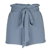 Ženske ljetne kratke hlače Ruffle elastične strugove casual gaćice sa džepovima širokim nogama opuštenim