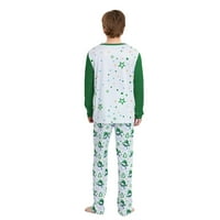 Porodica koja odgovara Božićni pidžamas Snowman Star Print dugih rukava + pantalone odjeća za spavanje