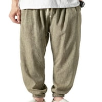 Bomotoo muškarci dna elastične hlače na struku Srednja pantalona za struku Ležerna salon u trčanju tamno