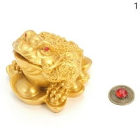 Feng Shui Lucky Money Toad Ingot Gold Tri noge žablje Dekor bogatstva Enhan. G2x8