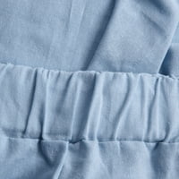 Huaai ženska posteljina All-Match Casual Labavi solid Boja plus veličina ravno hlače Ležerne hlače za