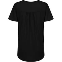 Plus size Ženska odjeća od čvrstog majica s kratkim rukavima V-izrez na vrhu Casual Dressy Plus veličine