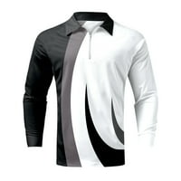 Wofedyo košulje za muškarce Muškarci Saody Rever 3D digitalni tisak Dugih rukava Torp majica za majicu