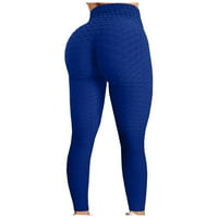 Pxiakgy joga hlače Ženska mjehurića dizanje vježbi Fitness tekući visoki struk joga hlače plave + l