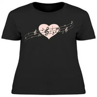 Glazbene note i srčane majice žene -Image by shutterstock, ženska 3x-velika