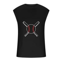 Yievt muns mišić majica za ispis Ispiši modni casual okrugli izrez teretana Workout bez rukava TOP Black 2xl