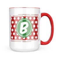 Neonblond monogram B Red Polka Točad krilica poklon za ljubitelje čaja za kavu