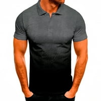 Košulje za muškarce čišćenje Muška povremena sportska majica Lapel 3D gradijentni popust s kratkim rukavima