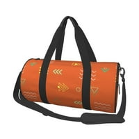 Torbica za gyng Capes Canvas za muškarce i žene, narančasti apstraktni ukras za redak okrugli prijenosni putni torbe za sportske fitness