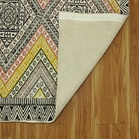 Casavani ručno rađene tepihe rug rug s žutim geometrijskim pamučnim kilim 2. stopa