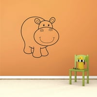 Slatka beba Hipopotamus Happy Hipo životinjski crtani zidni naljepnica Art naljepnica za djevojke dječaci Soba soba za spavaću sobu vrtić vrtića kuća zabavna kuća naljepnica na zid umjetnosti veličine vinilnog ukrasa