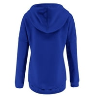 Gotyou Žene Duksevi sa čvrstim bojama Dugi rukav pulover Dukseri Zimska odjeća Outfits Duks Royal Blue