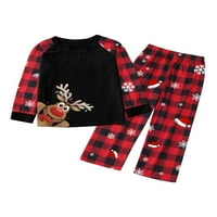 Usklađivanje obitelji pidžama Božićni Elk Print Sleep Bawer Unise PJS hlače Postavite odjeću s dugim