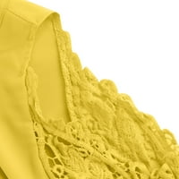 Ženski ljetni vrhovi Dugi rukav Ležerne prilike Tunic Grafički otisci Žene košulje okrugli izrez žute
