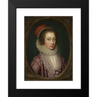 Cornelis Jonson Van Ceulen Crni moderni uokvireni muzej umjetnički print pod nazivom - Portret žene,