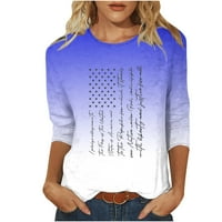 Žene patriotske američke američke zastave Cami košulja TOP CONTRAST COLOR T-MAJICA Okrugli vrat rukavac