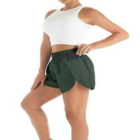 Eyicmarn Ženske ljetne atletske kratke hlače, odrasli solidne hlače sa kompresijom donjeg rublja, džepovi
