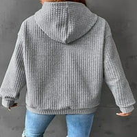 Biayxms ženska pulone dukserice s kapuljačom, plairani jacquard dugih rukava s puloverima sa džepom