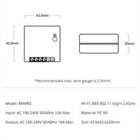 Minir 10A pametni home WiFi bežični prekidač za svjetlo za eWELink
