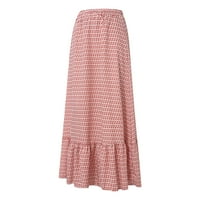 woshilaocai boho maxi suknja za žene cvjetna a-line rufflewncweck suknja s visokim strukom suknjala