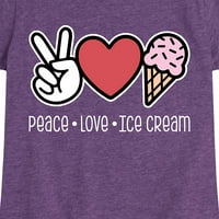 Instant poruka - Mir Love Sladoled - Grafička majica malih i mladih za mlade kratkih rukava