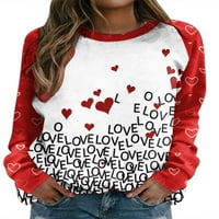 Vodeni pulover za Valentinovo vrhovi dugih rukava od ispisanih košulja za srce