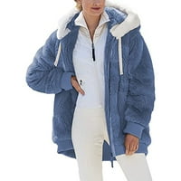 Scyoekwg Cleance Fall dugi rukav kaput za žene Plus jakna sa kapuljačom sa kapuljačom od kaput zimski