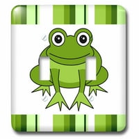 3Droza Slatka sretna zelena žaba sa prugama - dvostruki preklopni prekidač