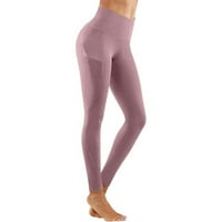 Knqrhpse Cargo Hlače Ženske hlače za žene suhi čvrste brzo joga joga hlače Žene uska fitness džep elastične
