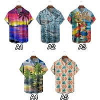Muška aloha gumb niz majice sa džepom prsa, funky tops plus veličina