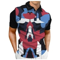 Muška košulja Golf Majica Retro Color Contrast na otvorenom Street Street kratkih rukava Down Odjeća za ispis Odjeća modni dizajner Ležerne prilike prozračne, višebojne, xxl