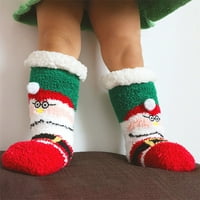 Dječje božićne bljezdne čarape bebe crtane baršunaste nogu grijači zime ugodne pahuljaste čarape Xmas