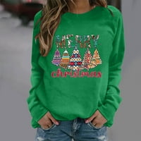 Smihono ponude Žene Fals modne košulje Božićni grafički print s dugih rukava Crewneck Raglan pulover