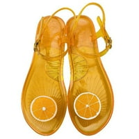 Žene Ljetne sandale Nepušače: Slatke Jelly sandale ravne sandale sa kamencima gležnja