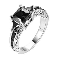 Nakit za žene Prstenje Rateation Fashion Black cirkon Nakit Lady Angažovanje prstena Legura Veličina prstena do muškaraca Žene Slatki prsten Trendi nakit za nju