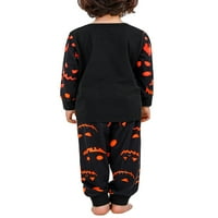 Yilvust Halloween Porodica Pajamas postavila je dugih rukava za spavanje u mraku u tamnom osmijehu licu