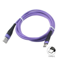 Purple 6ft USB kabel za Samsung Galaxy A51 A50 A20 A10E A - Type-C kabel za punjač Usb-C dugačak