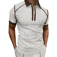 Muške košulje s kratkim rukavima Golf Majica Solid Color Contrast na otvorenom Ležerne prilike modni patentni patentni patentni polos povremena majica