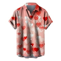 Zermoge majice za muškarce Plus veličine začištanja Muška moda Valentinovo tiskana jednostruka džepa majica Ležerna pijeta