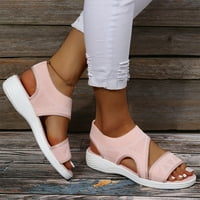 Ženske ravne sandale - Ležerne sandale sa čvrstim plažom Otvorene prste ljetne sandale ružičasta