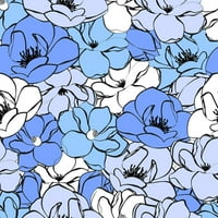 Estete crni moderni uokvireni muzej umjetnički print pod nazivom - plava magnolija