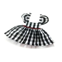 Eyicmarn Toddler suknja za djevojčice, slatka rufffre remen karisana ispis Tulle Hem have hawer haljina